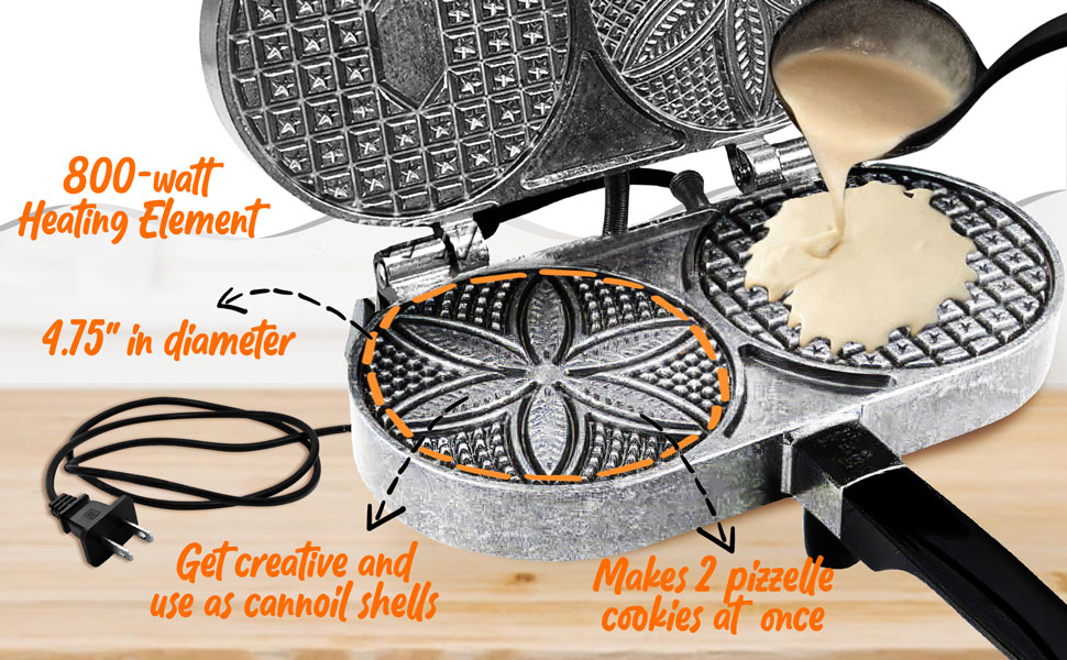 C. Palmer Pizzelle Iron Model 1000, 800 Watts Pizelle Maker