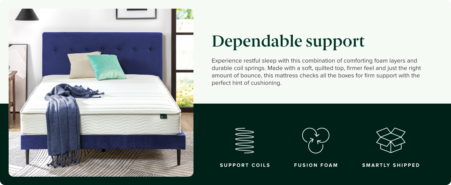 Zinus 6 Inch Foam and Spring Mattress / CertiPURUS Certified Foams