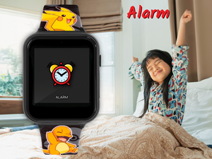 Text reads 'Alarm'. Multiple screenshots showing a mobile app interface with alarm and notification settings screens.