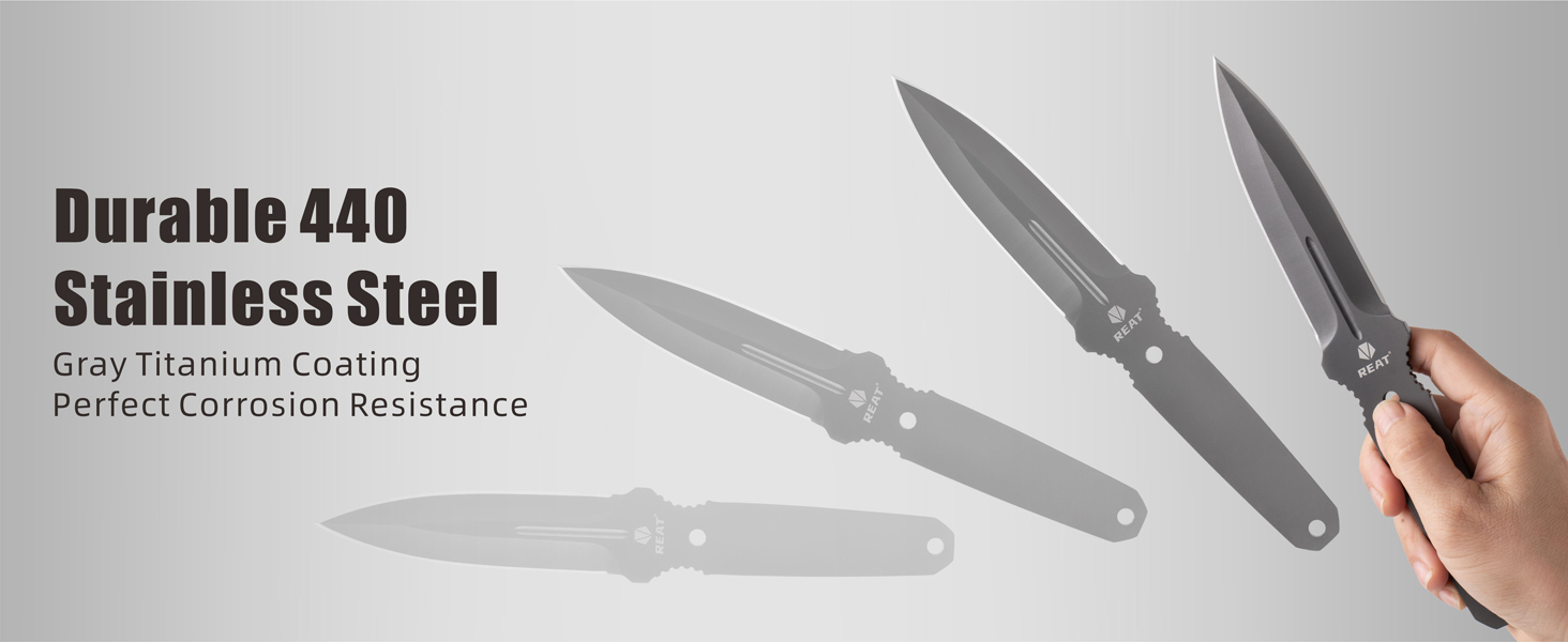 REAT Throwing Products 3 Piece, 9.5" 440 Stainless Steel