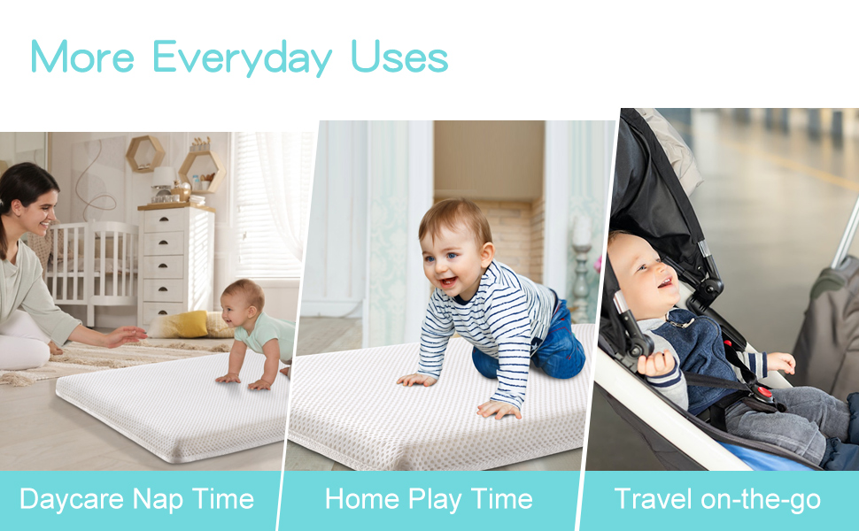 Pack and Play Mattress Pad for (38"x26"x1") Portable Crib