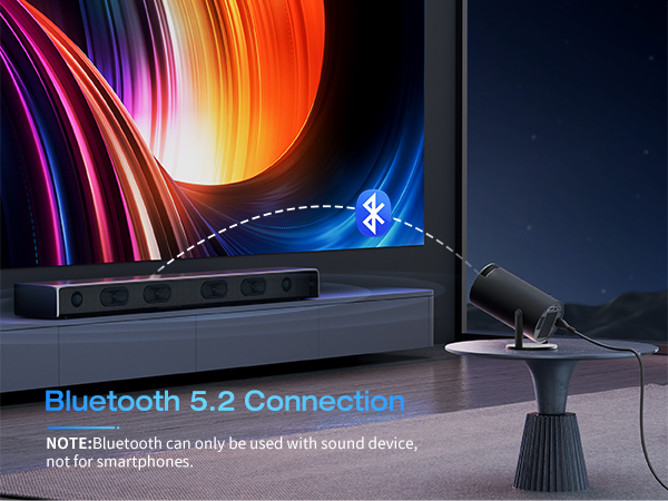 CLOKOWE Portable 4K Mini Projector with WiFi and Bluetooth