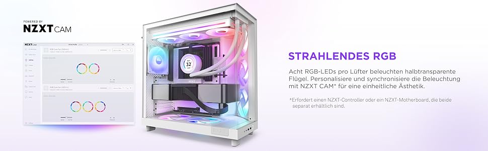 NZXT F360 RGB Core – 360 mm tekli çerçeve fan ünitesi 3 x 120 mm