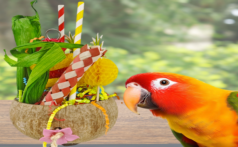parrot shredding toys for birds parakeet cage accessories natural bird toys foraging toys for birds