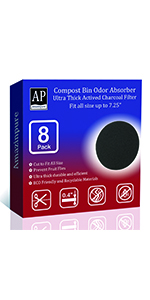 Kitchen Compost Bin Filter 8 Pack CBF8