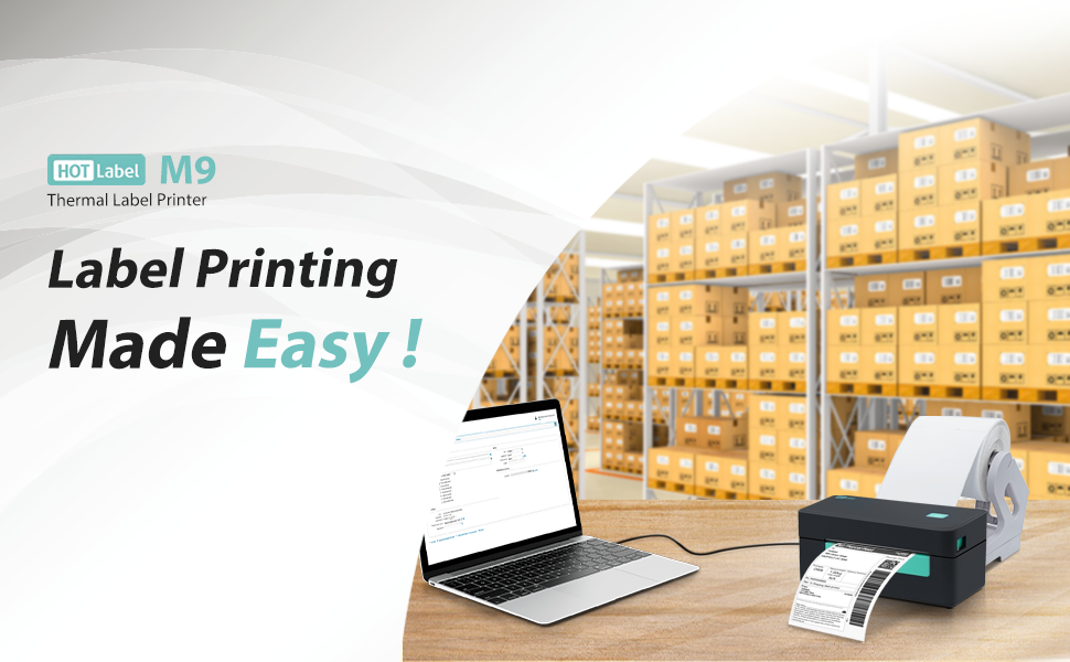 Hotlabel M9 Thermal Shipping Label Printer, Desktop Thermal Printer 4x6