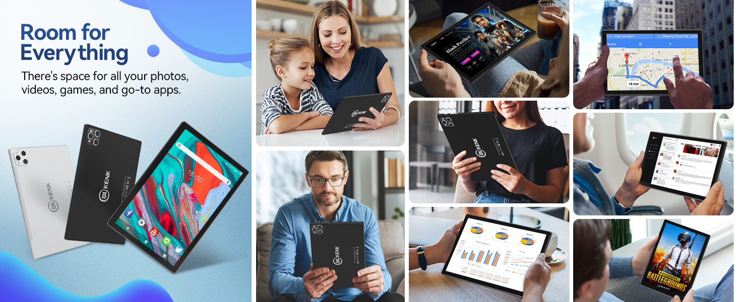 Tablet 2024 Latest Android 12 Tablet 128GB + 16GB (8+8