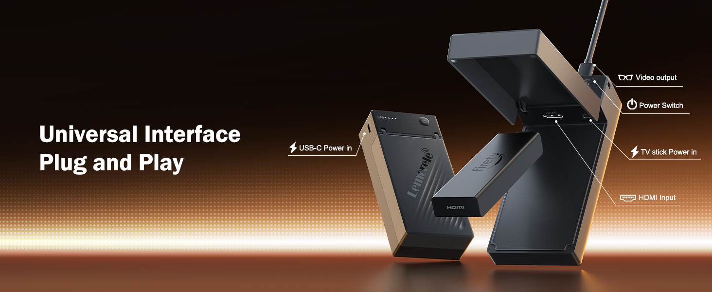 Text reads 'Universal Interface Plug and Play'. Multiple views of what appears to be product interface or connection documentation.