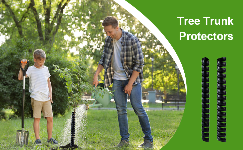 Ecmln 4 PCS Tree Trunk Protector,2 Size Plastic Spiral