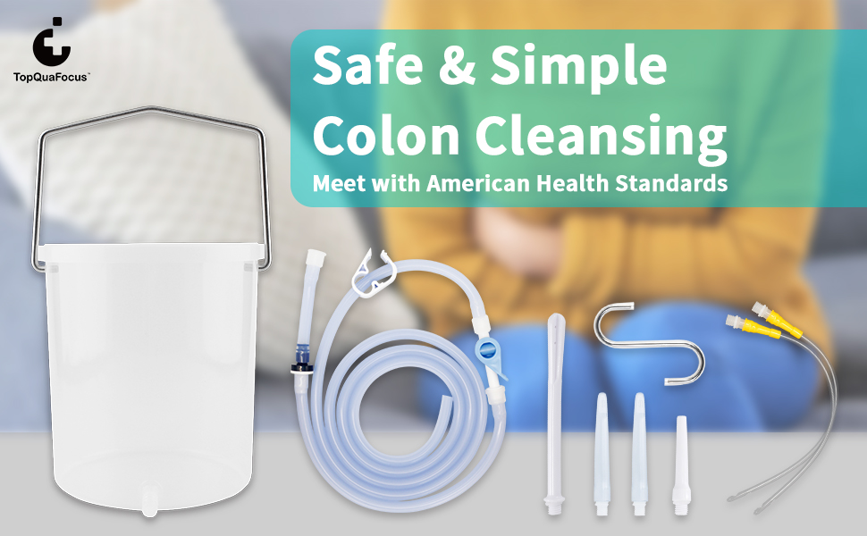 TopQuaFocus 2QT Plastic Enema Bucket Kit for Colon Cleanse