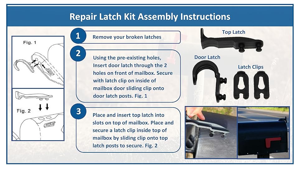 New Plastic Latch Set Kit for Solar Group Standard Mailbox