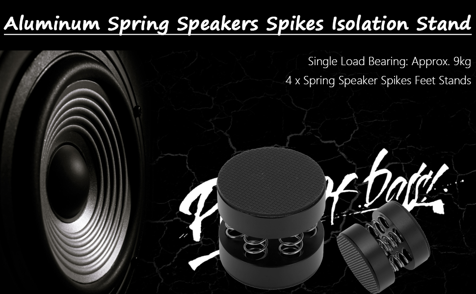 Bewinner 4Pcs Aluminum Spring Speakers Spikes Isolation Stand, Shock