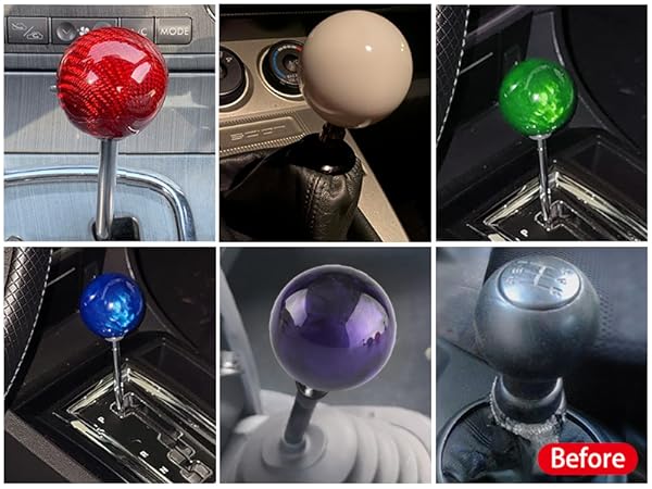 Uni-motion 6点セット Amazon.com: YIUIY Round Ball Shift Knob Universal Luminous