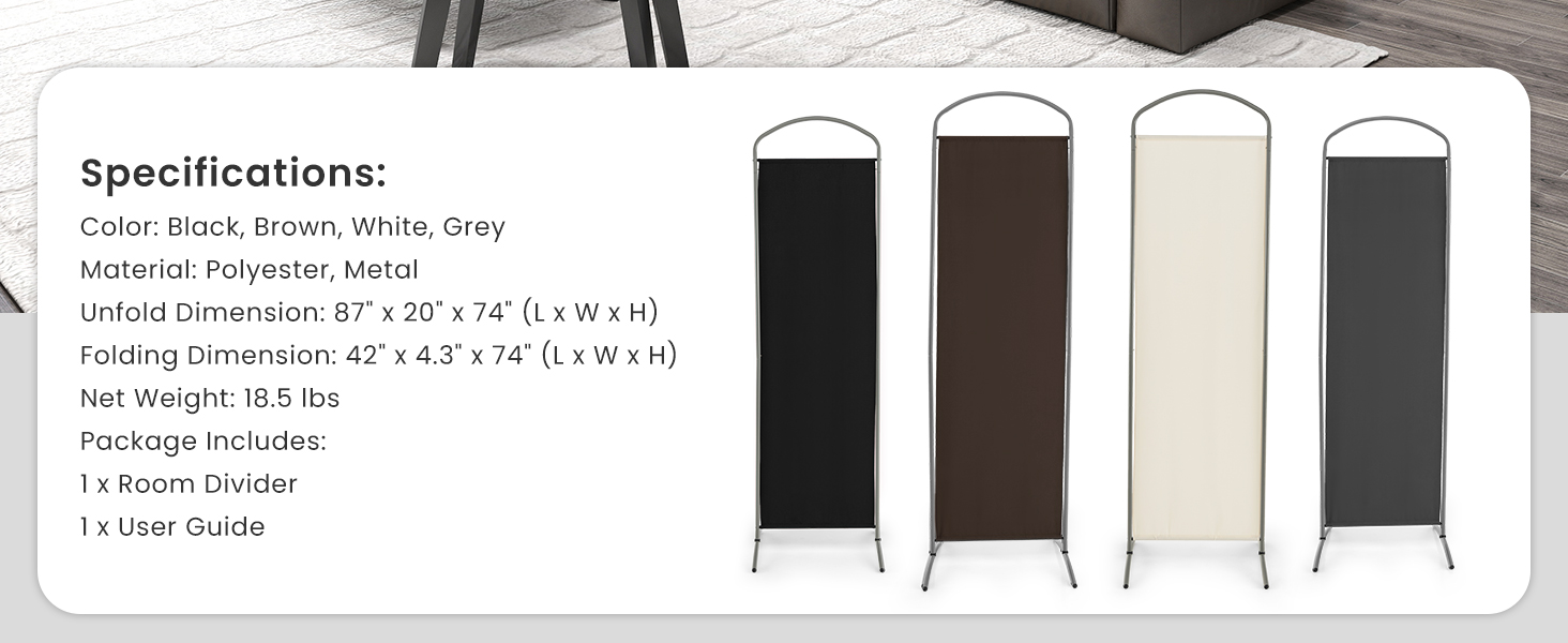 reestanding Foldable Fabric Privacy Screen