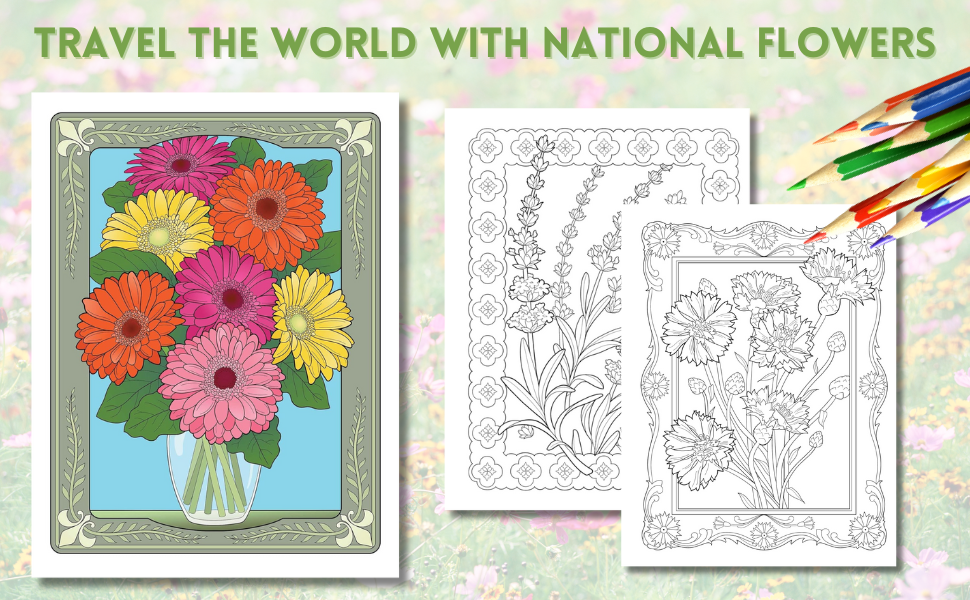 Creative Haven Flowers of the World Coloring Book (Adult