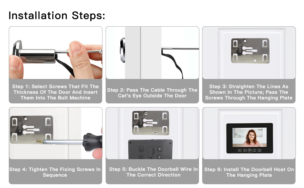 Digital Peephole Door Viewer 4.3 Inch Screen, 90° Wide Angle, Home