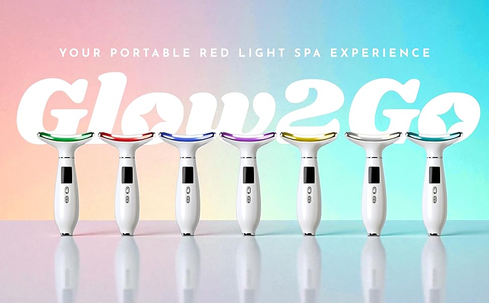 glow2go red light facial wand for face and neck skincare routine
