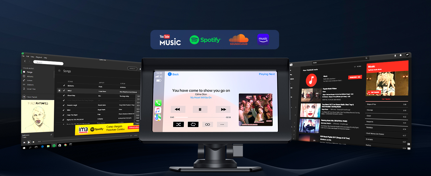 Wireless Car Stereo for Apple Carplay & Android Auto with Bluetooth 5.0
