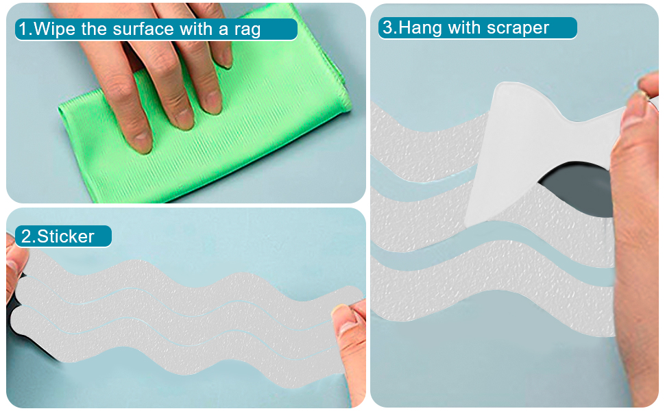 HAOBAOBEI No Slip Bathtub Stickers, 24 Pack Strong Adhesion