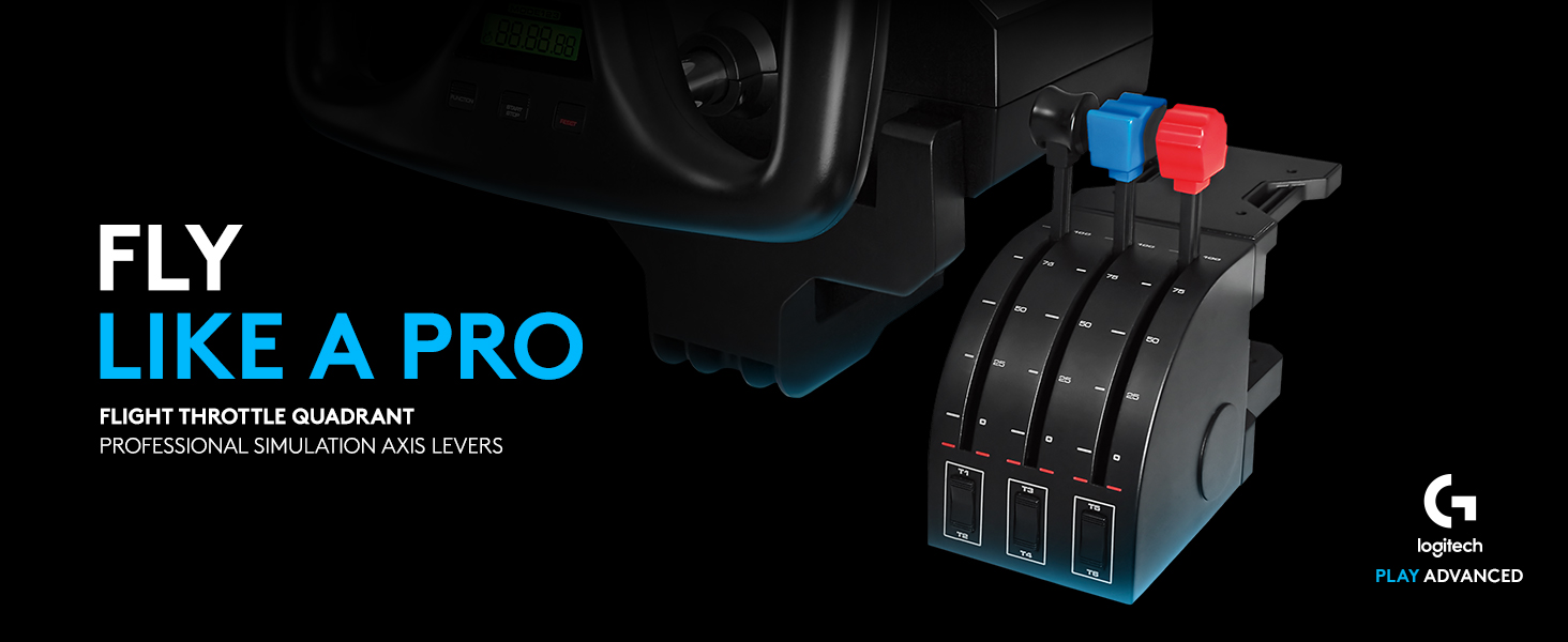 Logitech G Saitek PRO Flight Throttle Quadrant, Professional Simulation ...