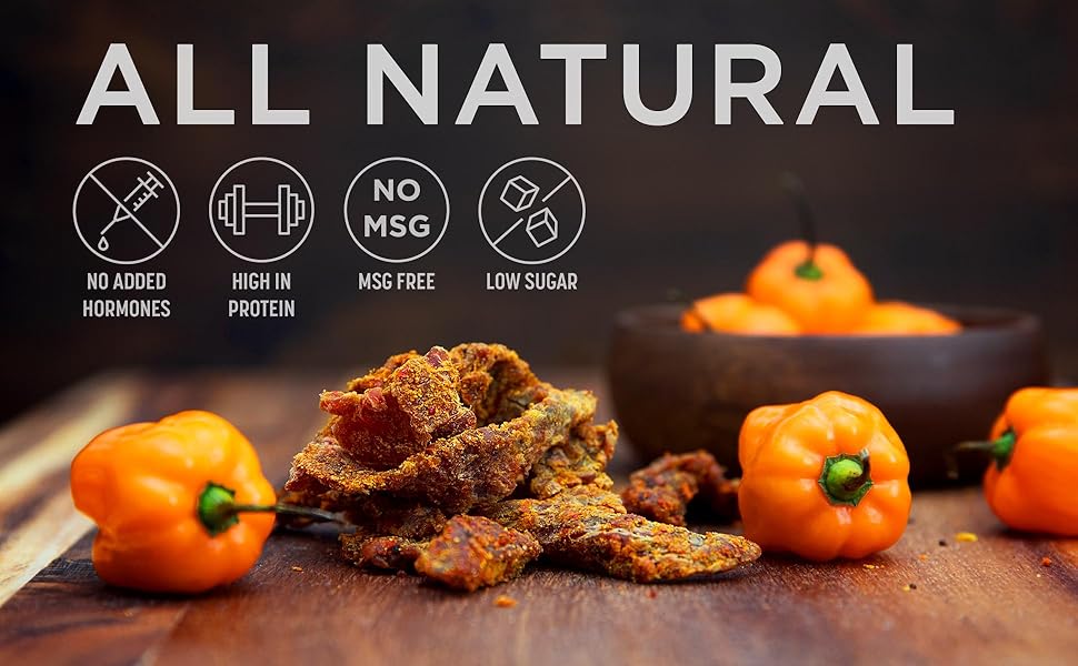 meat and pepper spicy beef jerky habanero jalapeno ghost carolina reaper