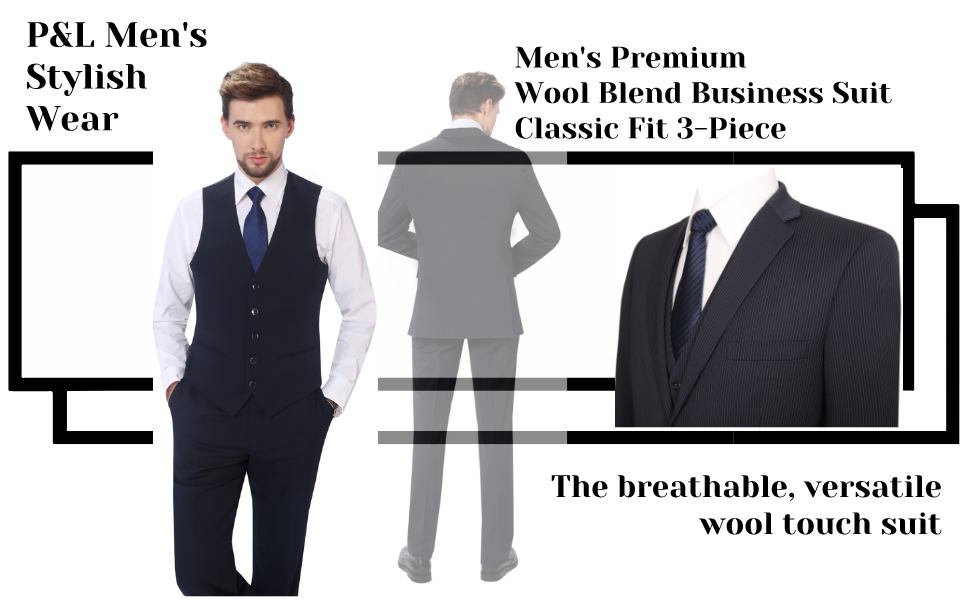 3 piece wool blend