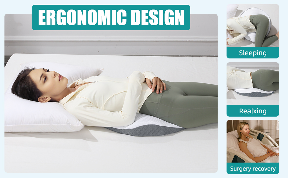 ROYALAY Lumbar Support Pillow for Bed, Memory Foam Waist
