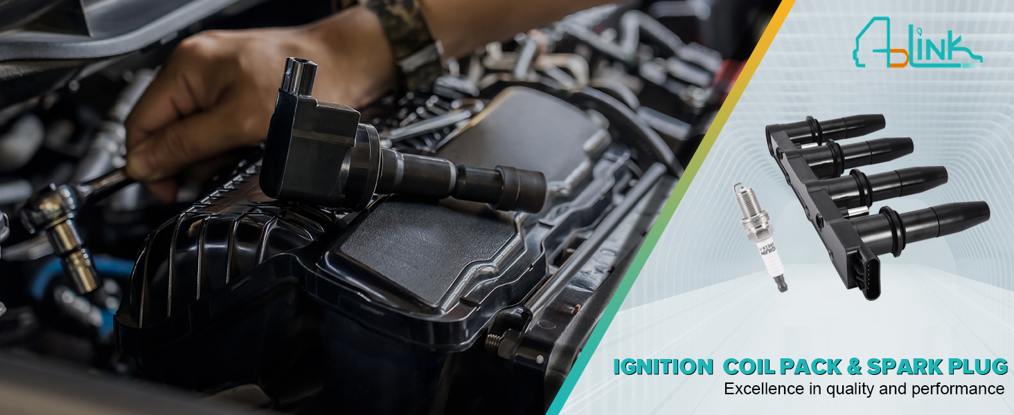 AULINK Set of 4 UF620 Ignition Coil Pack & 4504 Spark Plugs