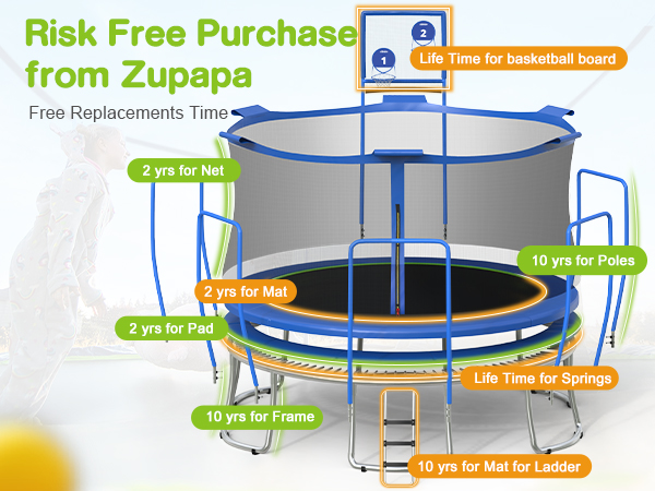 trampoline with basketball hoops