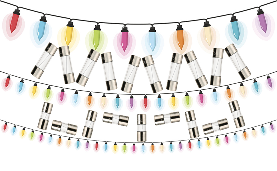 AUKENIEN Christmas Light Fuses 3A 5A Max 125V TS66 3 5 Amp 125 Volt