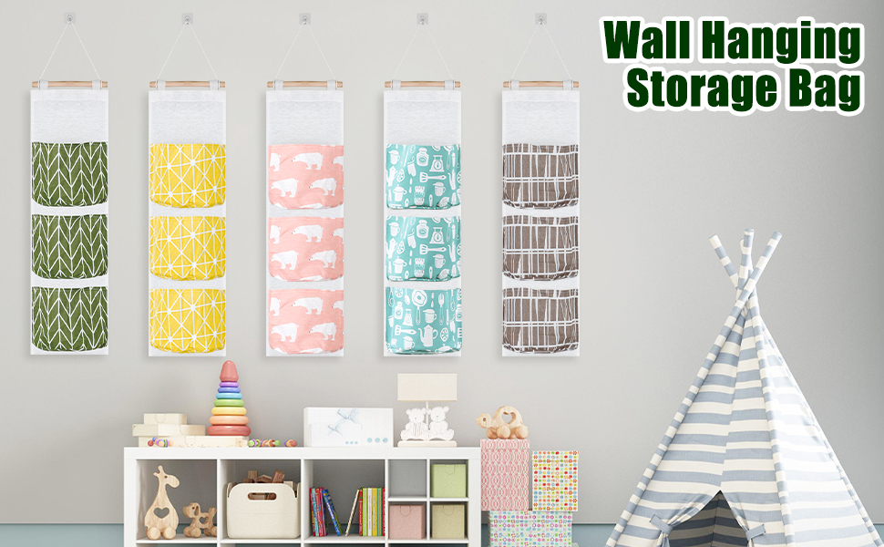 Wall Hanging Storage Bag Over The Door Organizer Linen Cotton Hanging Closet Organizer Waterproof