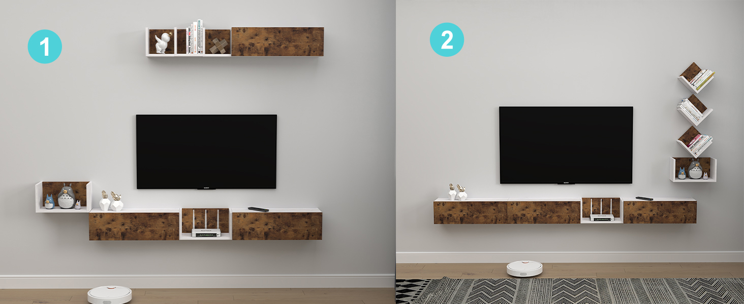 Pmnianhua Under TV Shelf,Wall Mounted Versatile Floating