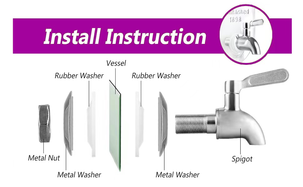 Hanaiette 2 Gallon Glass Beverage Dispenser with Stand