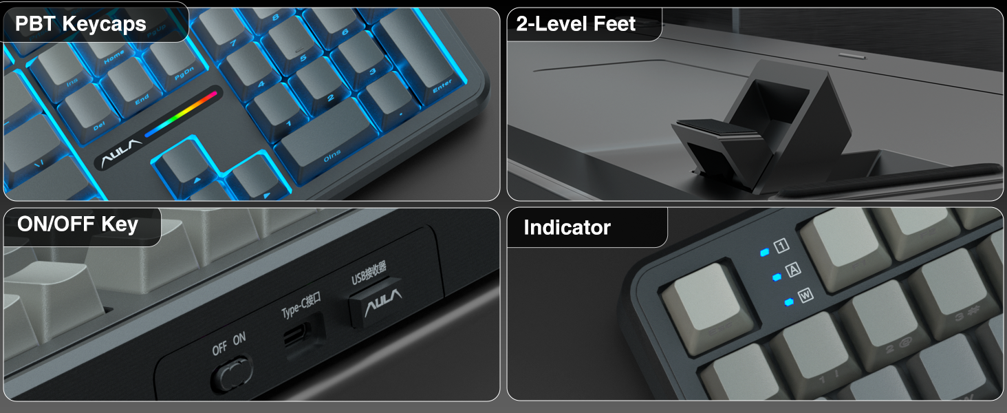 AULA F108 rgb backlit keyboard