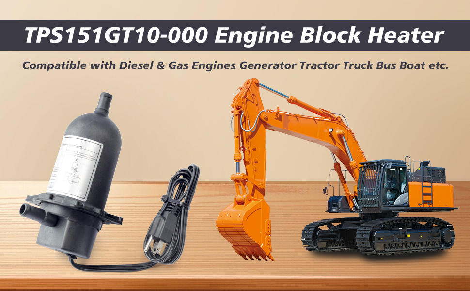 TPS151GT10-000 Engine Block Heater with Plug 