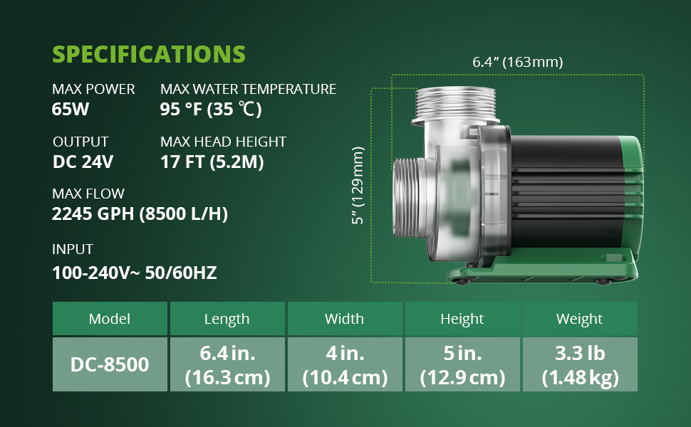 DC-8500 Specifications