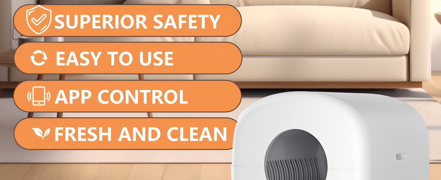 110L Automatic Litter BoxRobot for Multiple Cats, Self