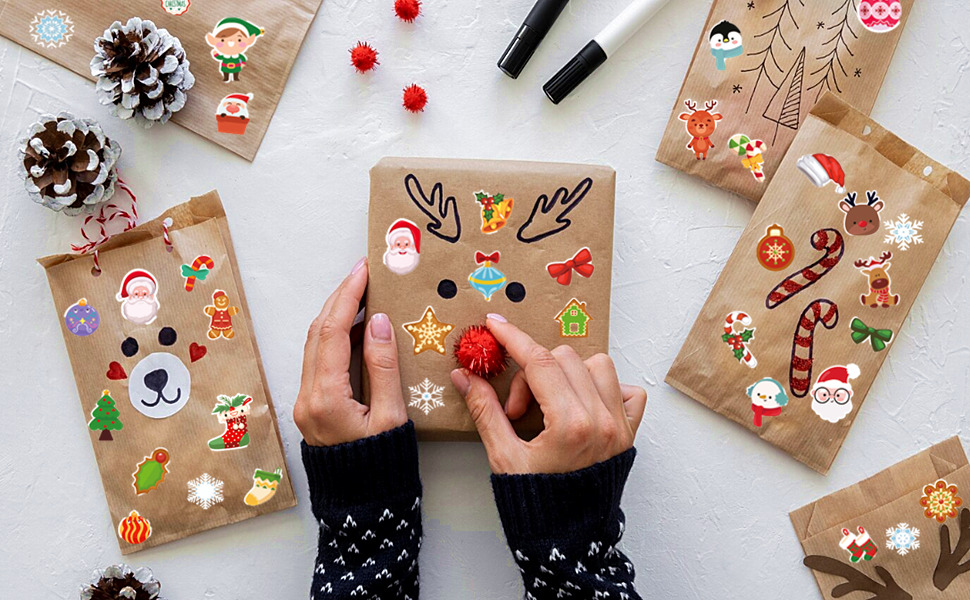Christmas Stickers for Kids, Christmas Stickers for Crafts, Holiday Stickers