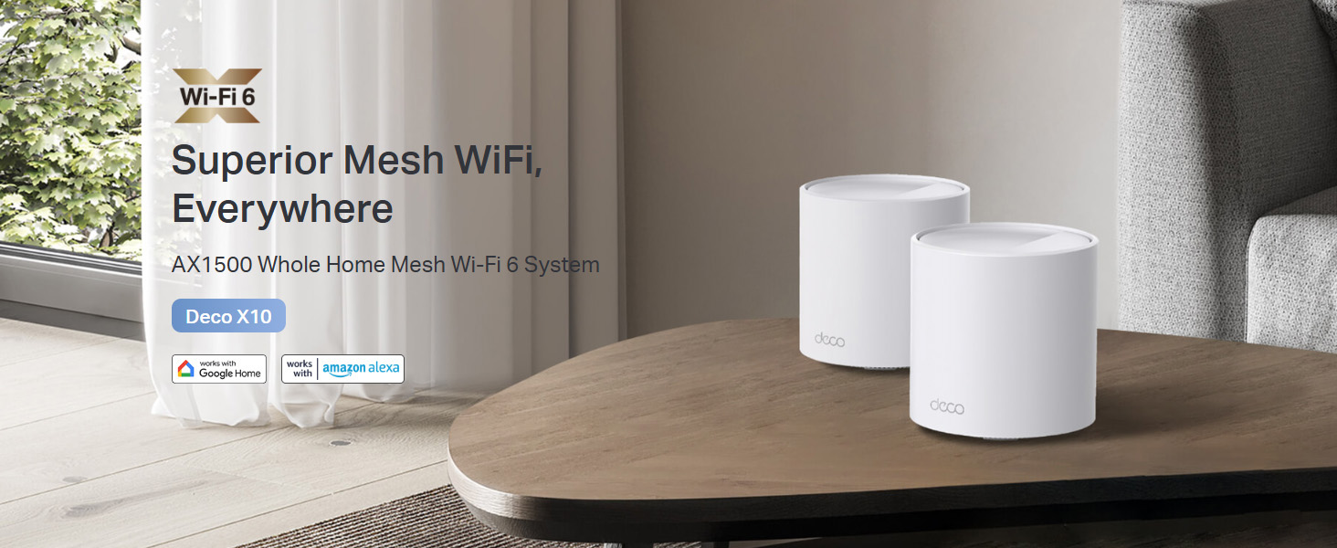 Deco X10 AX1500 Whole Home Mesh Wi-Fi 6 System