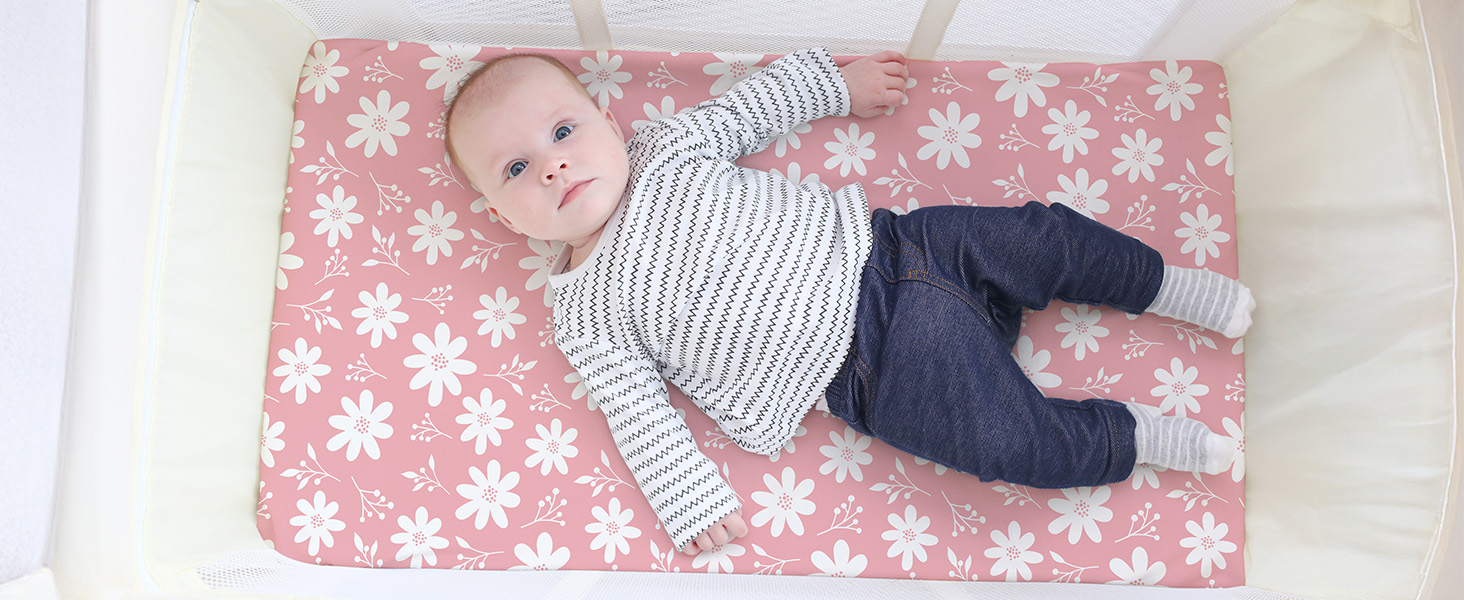Baby Bedside Bassinet Sheets Super Soft Microfiber Pink Butterfly Flower Bassinet Extra Sheets baby bassinet sheets girl
