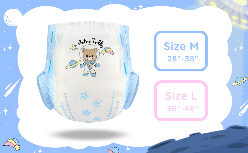 Littleforbig Printed Adult Brief Diapers 80 Pieces (8 Packs