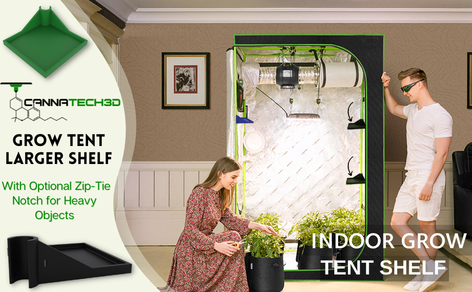 Grow Tent Corner Shelf Pack of 116mm Grow Tent Shelf for Poles with Optional Zip