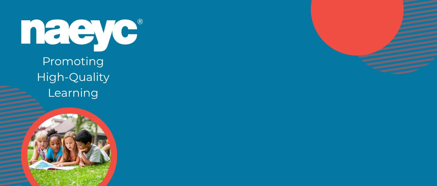 Dark blue background with red circles and white logo