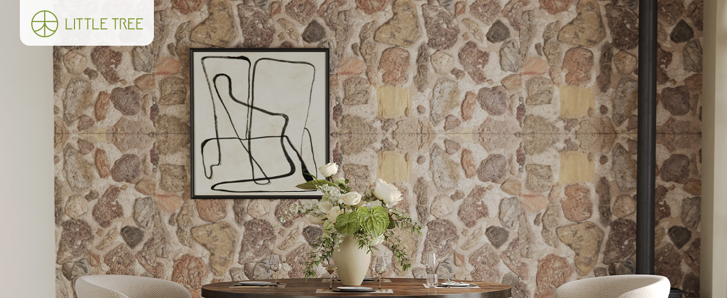 LITTLE TREE Round Dining Table for 4, 39-Inch Small Farmhouse Kitchen Dinner Table with Storage