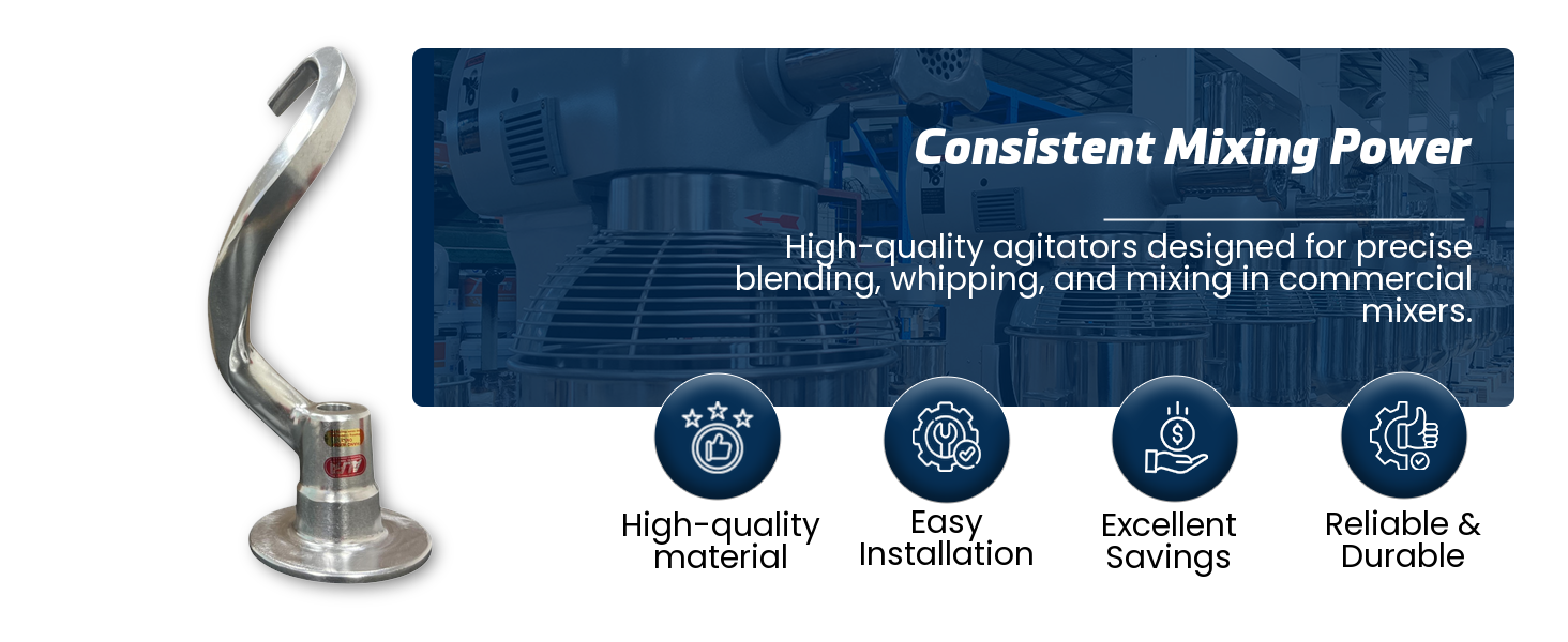 ALFA 60DS 60-Quart Replacement Spiral Dough Hook for Commercial Mixers