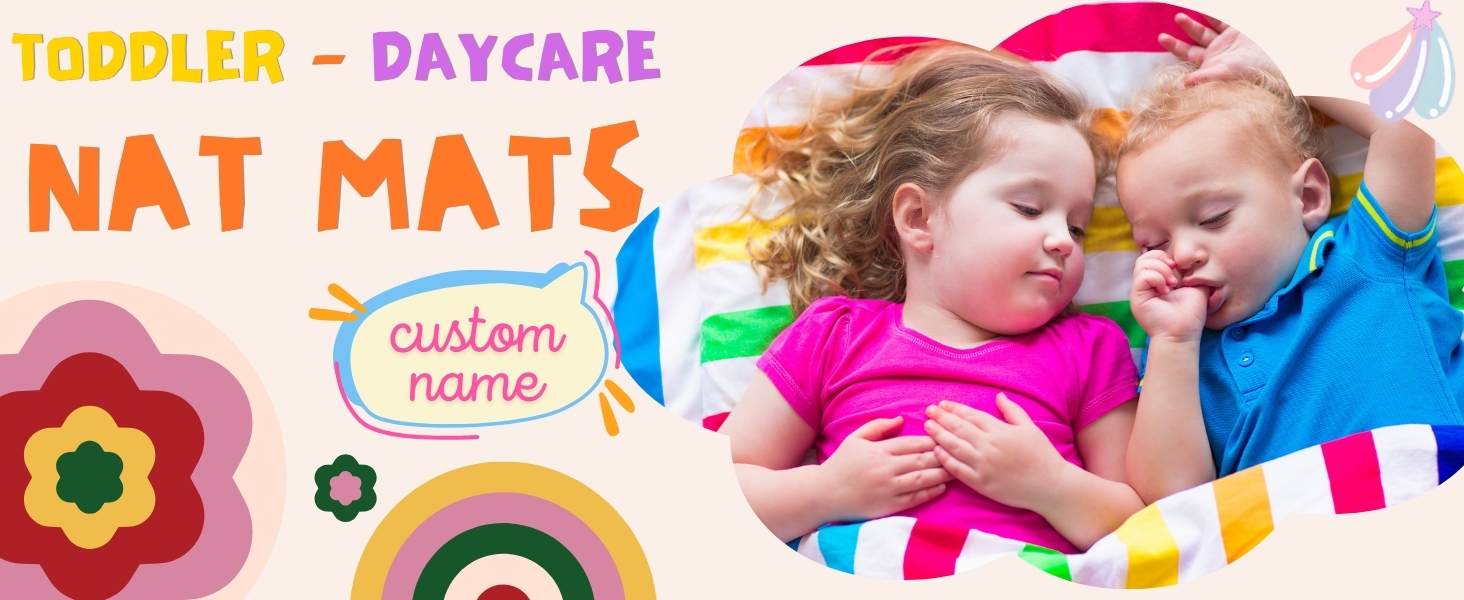 Custom Name Kids Nap Mat for Girls, Personalized Love