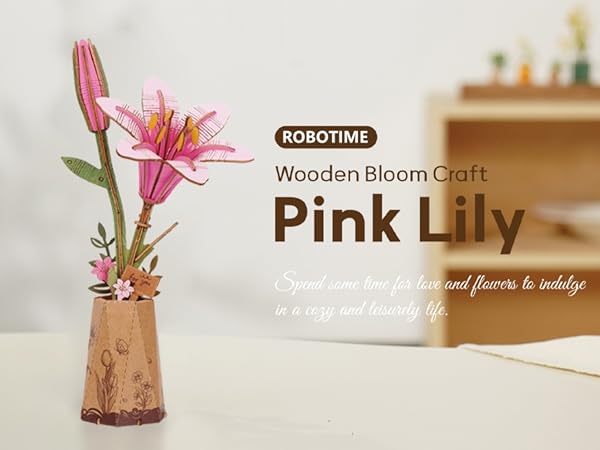 Amazon.com: ROBOTIME 3D Wooden Lily Flower Puzzle TW071