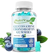 NutriVigor Glucosamine Chondroitin Gummies, Extra Strength Joint Support Supplement with MSM & El...