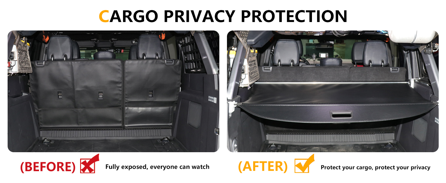 For Bronco Cargo Cover Retractable
