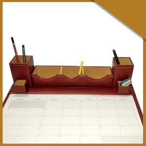 Faux Leather Brown Paper/Memo/Phone/Card Holder Desk Table Organizer Office SPN-FOR1